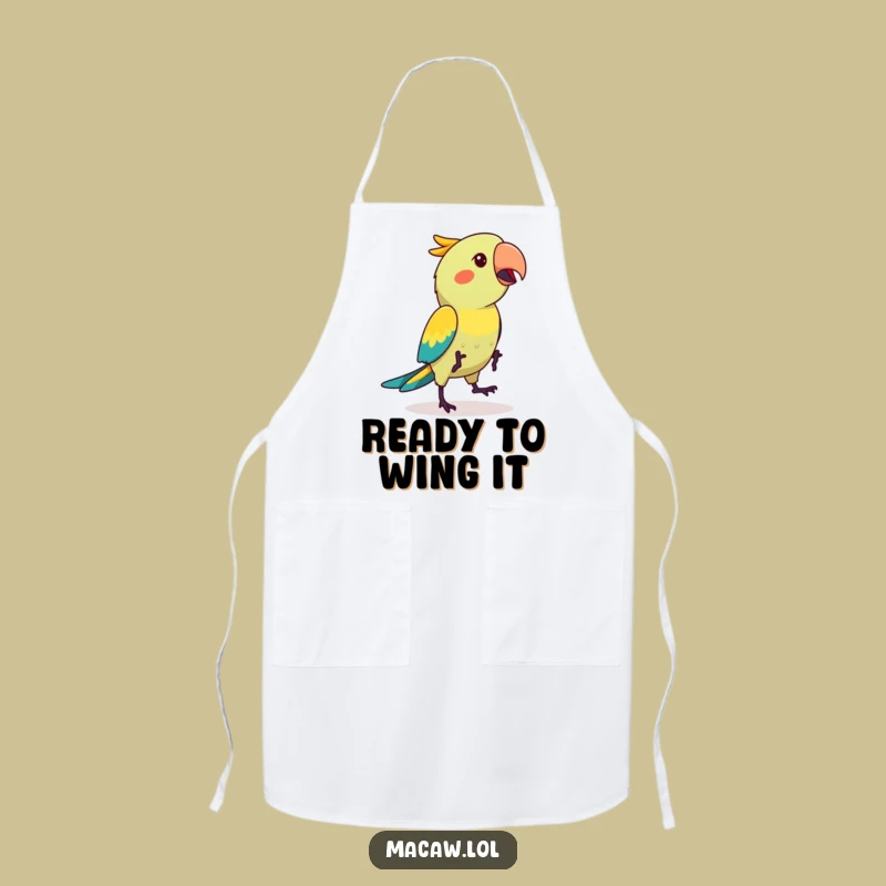 Funny Kawaii Macaw Hop Dance Apron: Cook Up Smiles in the Kitchen