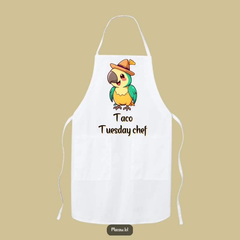Funny Macaw Sombrero Apron: Fiesta Chef Style, Kitchen Gift