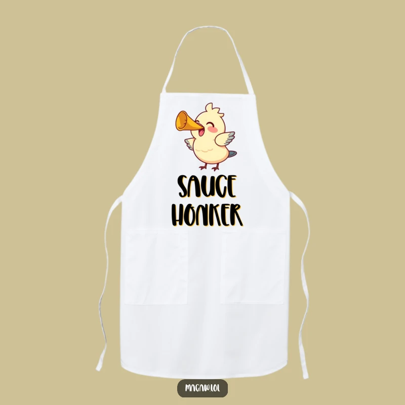 Funny Joyful Bird Horn Apron - Cheerful Avian Music Kitchen Gift