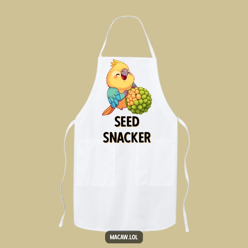 Funny Chubby Macaw Apron: Cook with a Happy Bird and Its Giant Seed Delight!