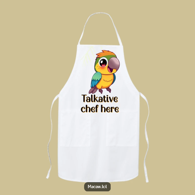 Funny Macaw Apron: Vibrant Squawking Chef Bird, Great Funny Kitchen Gift