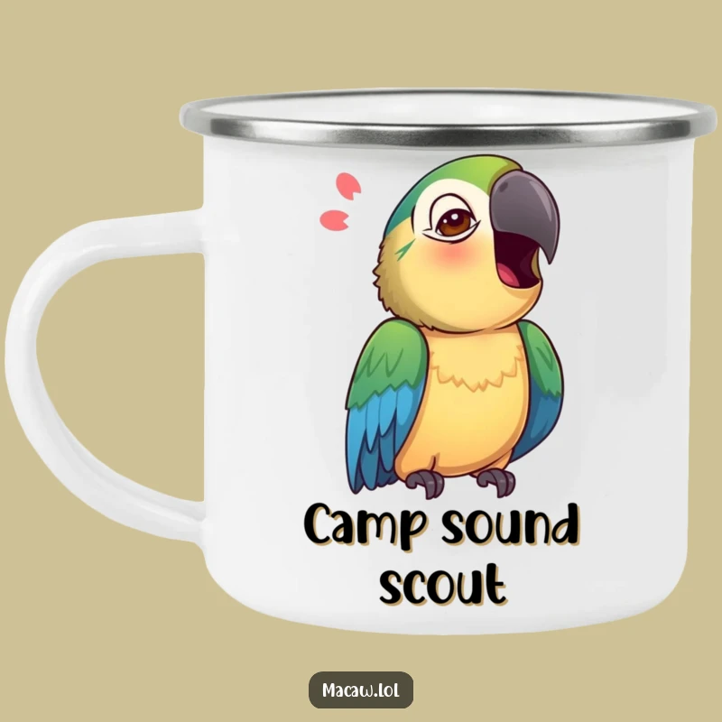 Funny Macaw Camping Mug: Curious Mimic Bird - Quirky Outdoor Gift!