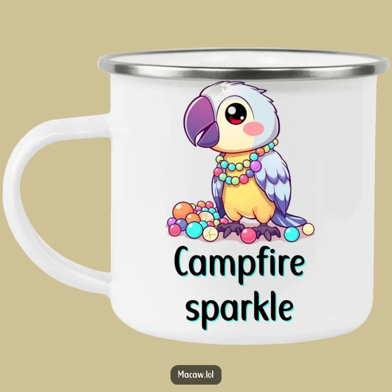 Funny Kawaii Macaw Camping Mug: Bead Collector Adventure Cup, Gift