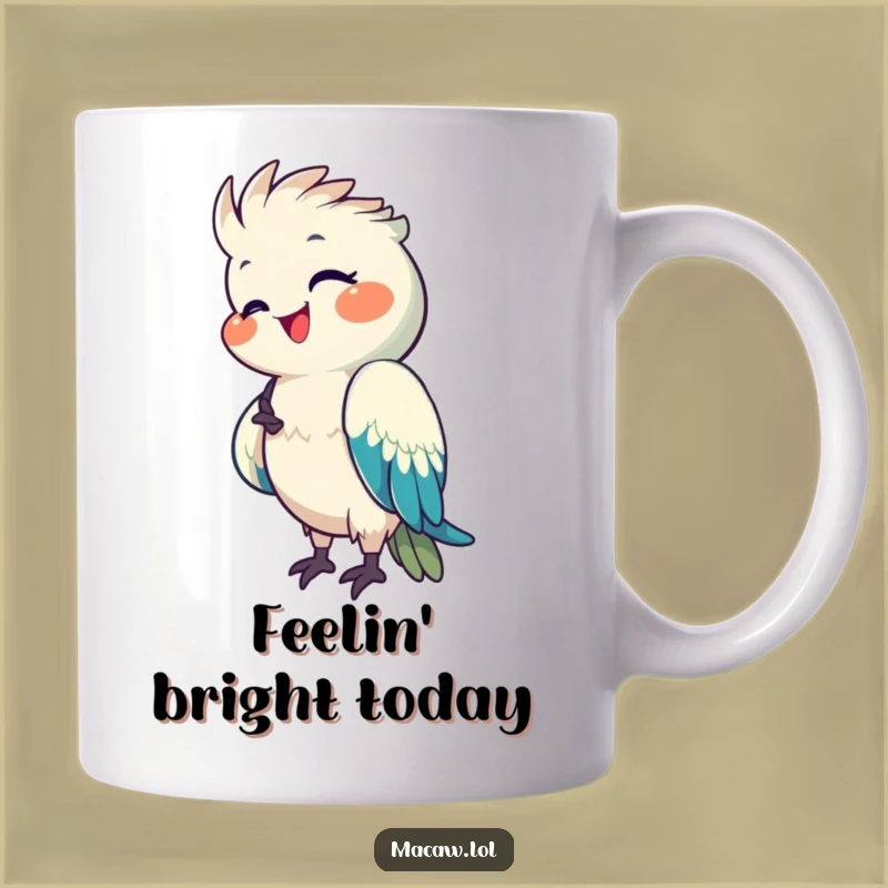 Funny Macaw Mug: Happy Preening Bird - Vibrant Gift!