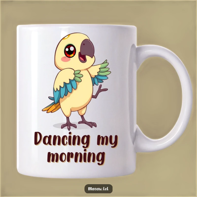 Funny Macaw Dancing Mug - Happy Bird Gift, Perfect for Fun Moves