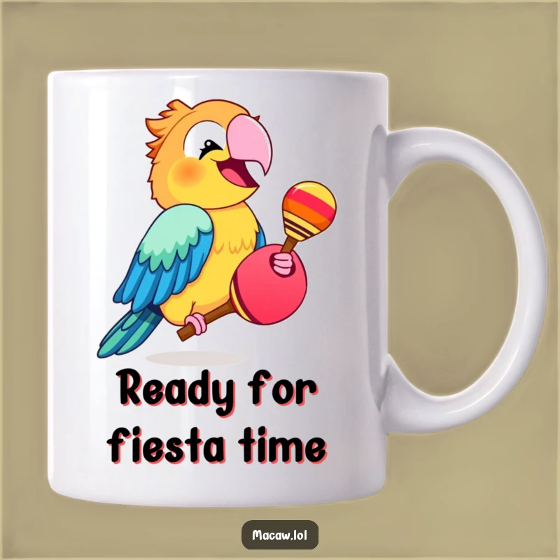 Funny Macaw Maraca Mug - Joyful Bird Shaking Gift!