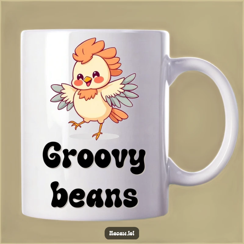 Funny Jigging Bird Mug: Elaborate Plumage, Silly Grin, Perfect Funny Gift