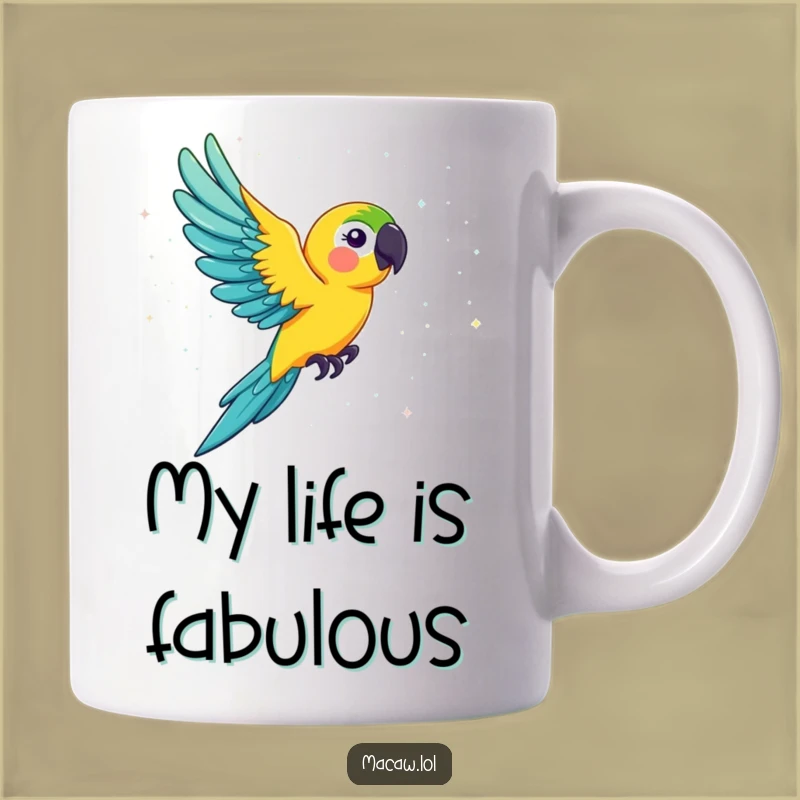 Funny Macaw Glitter Flight Mug: A Sparkling and Hilarious Gift for Bird Lovers
