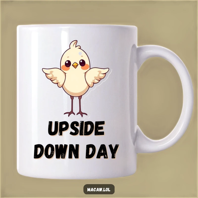 Funny Bird Headstand Mug - Hilarious Proud Avian Coffee Cup Gift