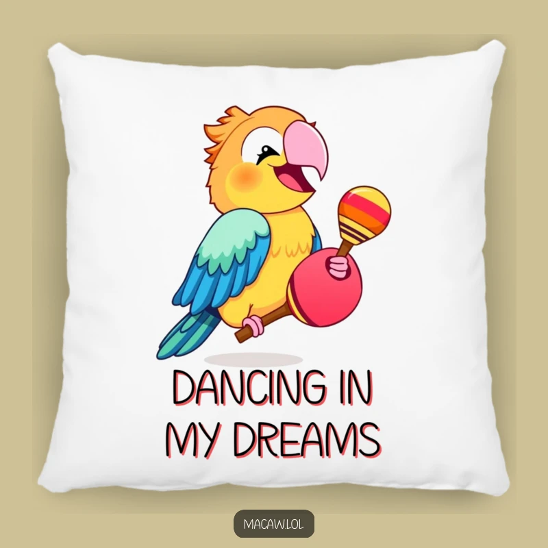 Funny Macaw Maraca Pillow - Cozy Shaking Bird Cushion