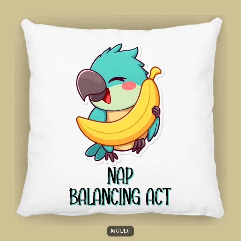 Funny Macaw Banana Balancing Pillow: Comfy and Comical Home Accent