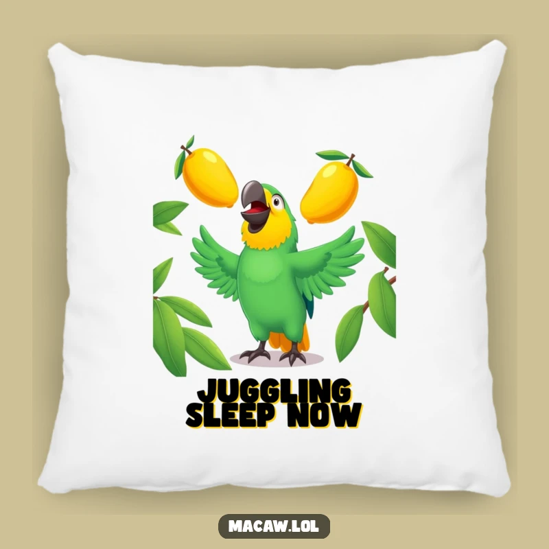 Funny Macaw Juggling Pillow - Tropical Bird Accent, Cozy & Hilarious Gift
