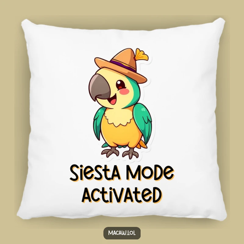 Funny Macaw Sombrero Pillow: Festive Accent, Comfy Cushion Gift