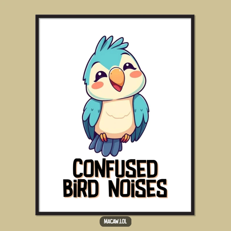 Funny Kawaii Macaw Digital Print: Instant Silly Charm, Perfect Gift