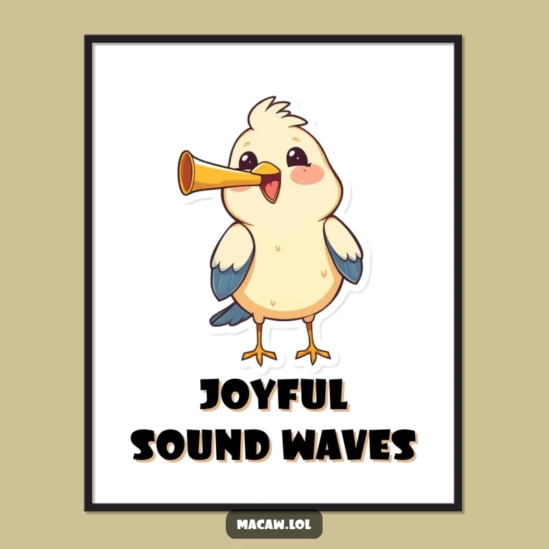 Funny Honking Bird Digital Art - Joyful Horn Decor