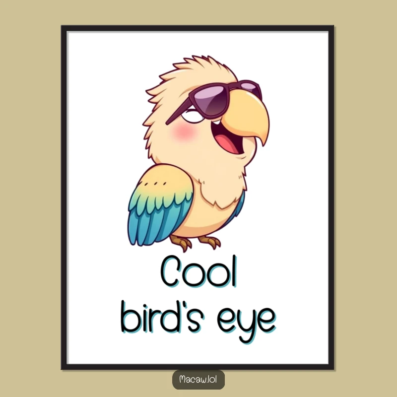 Funny Sunglasses Macaw Digital Art: Cheerful Bird's Cool Style Download