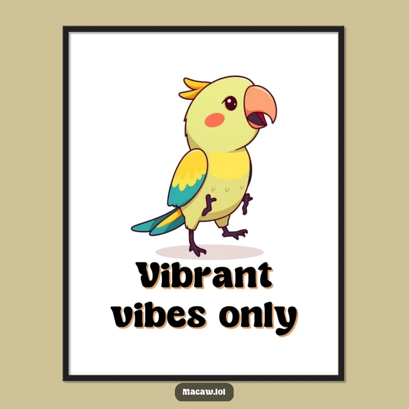 Instant Funny Kawaii Macaw Hop Dance Digital Print: Joyful Decor