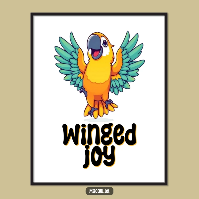 Funny Dancing Macaw Digital Art: Instant Vibrant Decor for Any Space