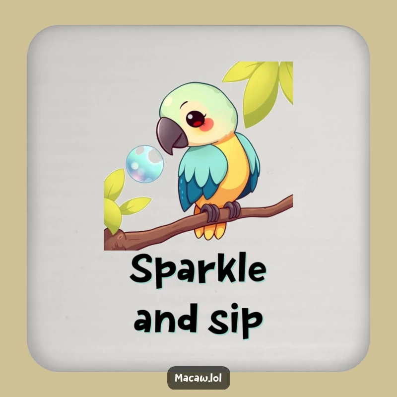 Funny Kawaii Macaw Coasters: Cute Curiosity Protection, Hilarious Gift Set