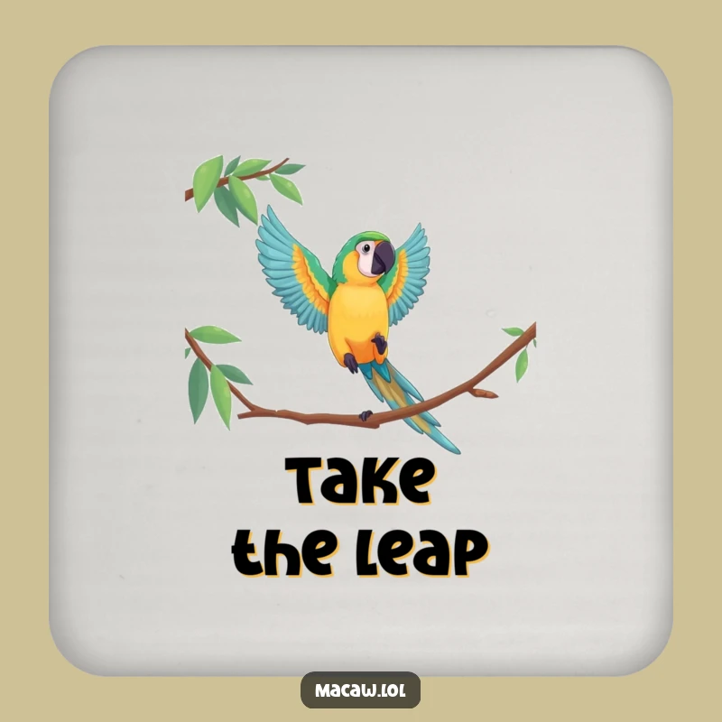 Funny Macaw Leap Coaster Set, Chic Bird Acrobatics Drinkware, Unique Funny Gift for Tables