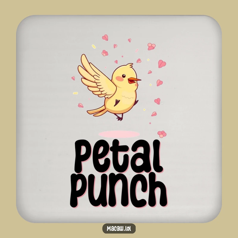 Funny Confetti Bird Drink Coaster: Protect Surfaces with Playful Petals