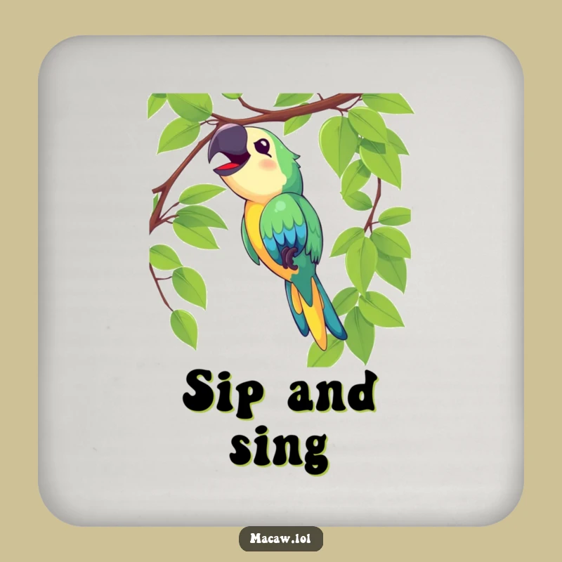 Funny Macaw Swinging Coaster - Joyful Bird Gift, Protect Surfaces