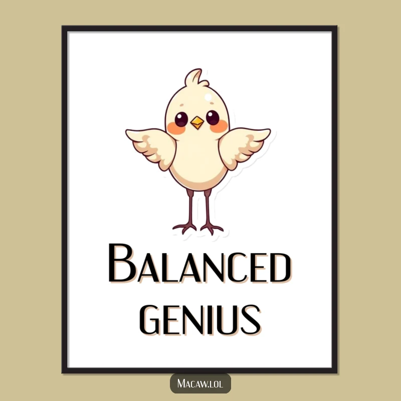 Funny Bird Headstand Poster - Hilarious Proud Avian Wall Art Gift