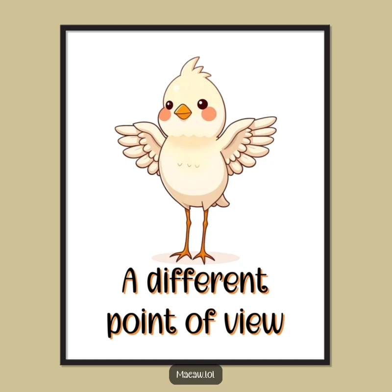 Funny Bird Headstand Poster - Proud Upside-Down Art Print