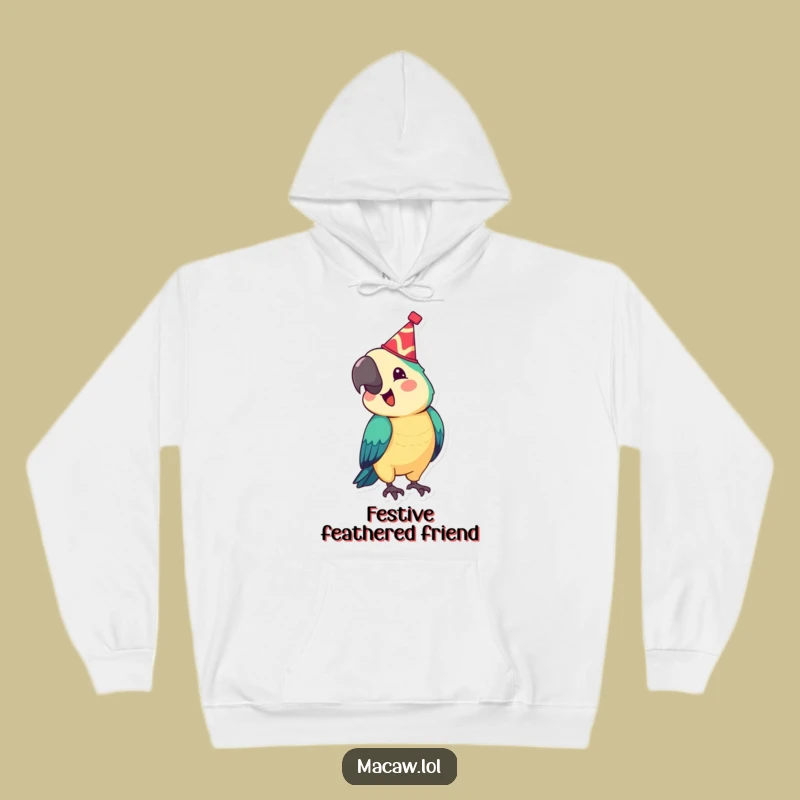 Funny Festive Macaw Hoodie: Cozy Bobbing Bird Vibes