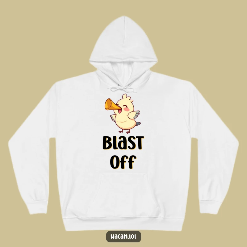 Funny Joyful Bird Horn Hoodie - Cozy Cheerful Avian Sweatshirt Gift