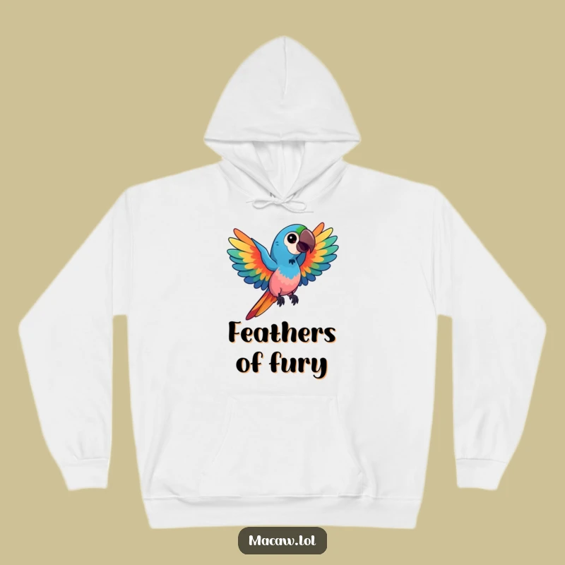 Funny Kawaii Macaw Hoodie: Cozy Vibrant Comfort, Perfect Artistic Gift