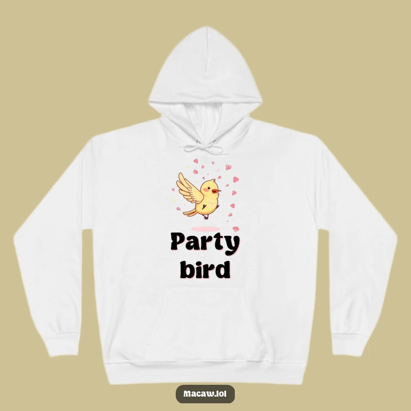 Funny Petal Party Hoodie: Cozy Celebrations with a Confetti Bird
