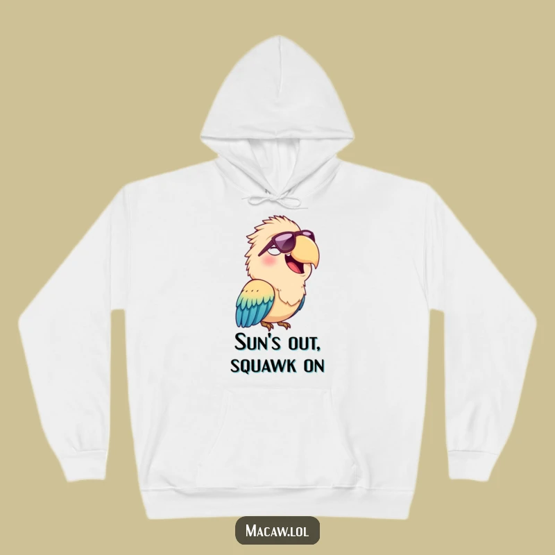 Funny Cool Macaw Sunglasses Hoodie: Cozy, Cheerful Bird Squawk Gift