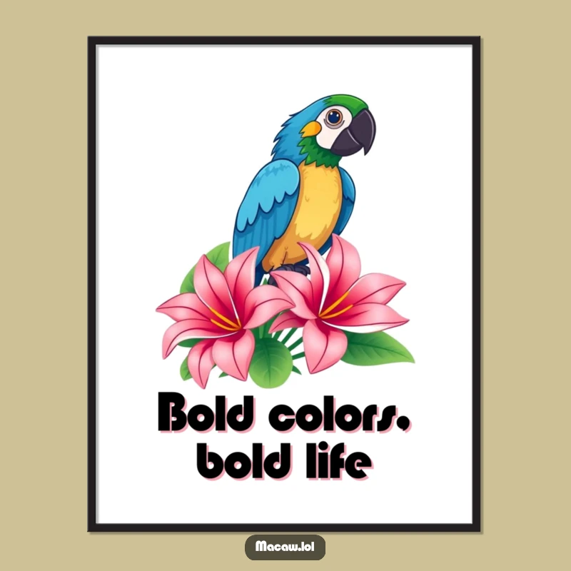 Free Printable Funny Macaw Wall Art: Dramatic Tropical Bird Downloadable Decor
