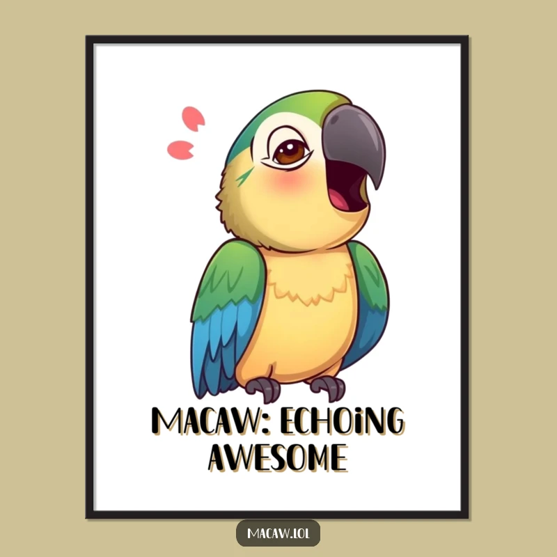 Curious Macaw Art Free Printable: Mimicking Sound - Hilarious Downloadable Wall Decor