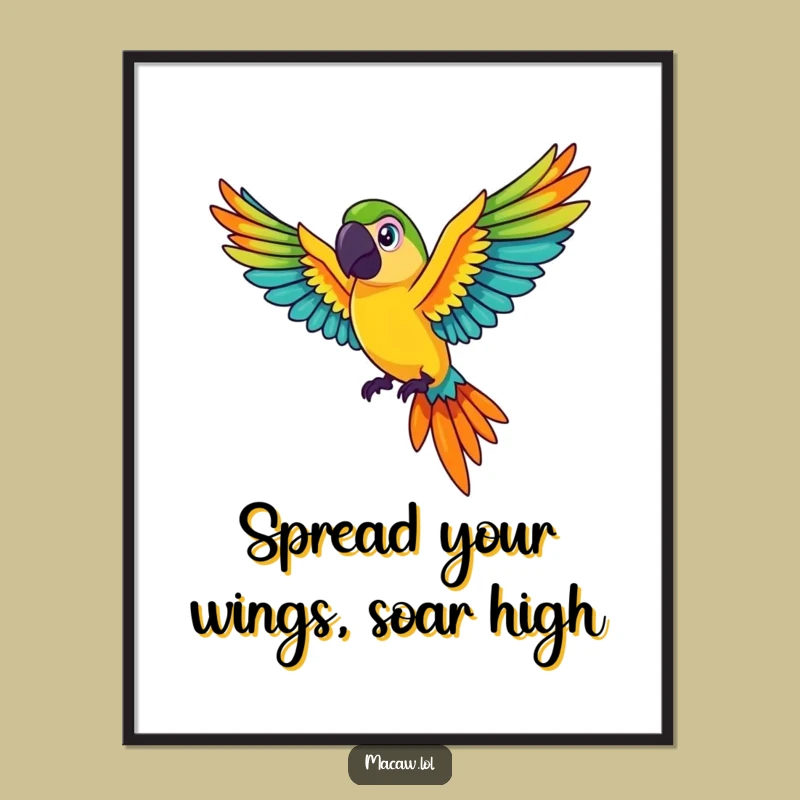 Free Printable Macaw Art: Colourful Flight, Funny Downloadable Wall Decor