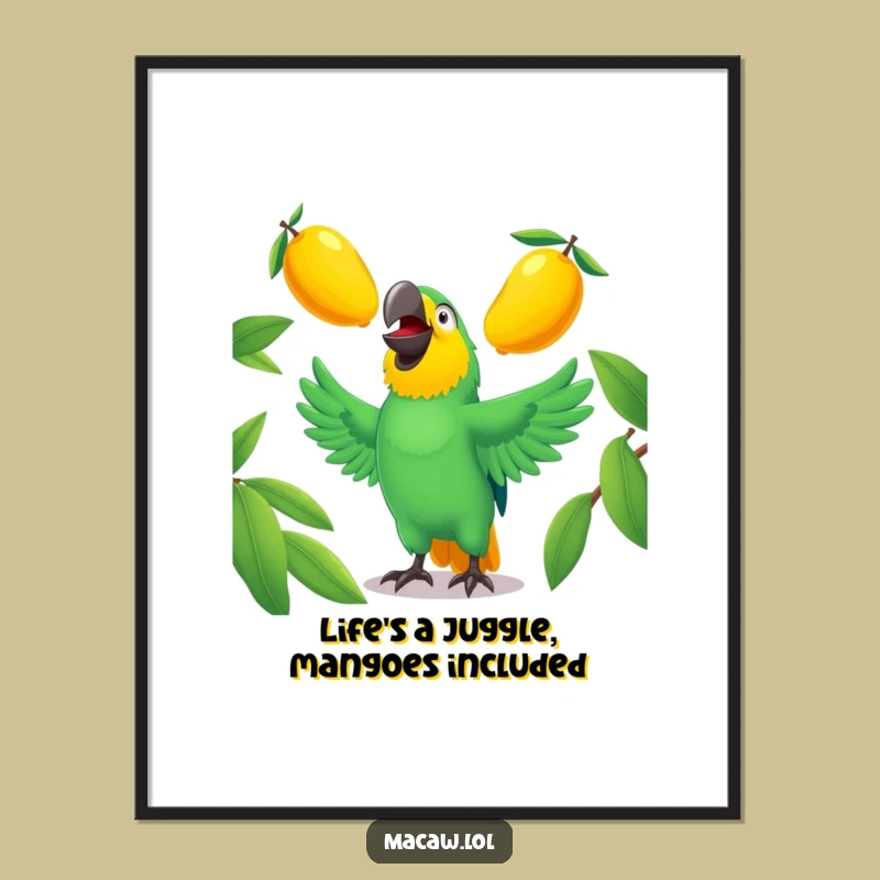 Free Printable Macaw Wall Art: Juggling Fun, Funny Downloadable Decor for Your Space