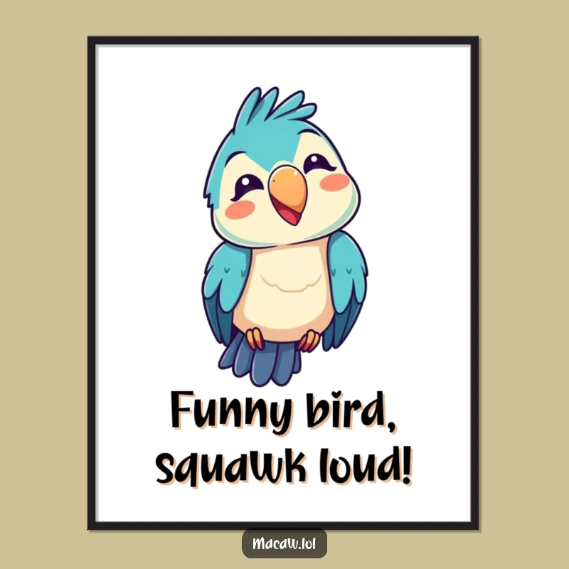 Funny Free Printable Wall Art: Squawking Macaw Downloadable Decor