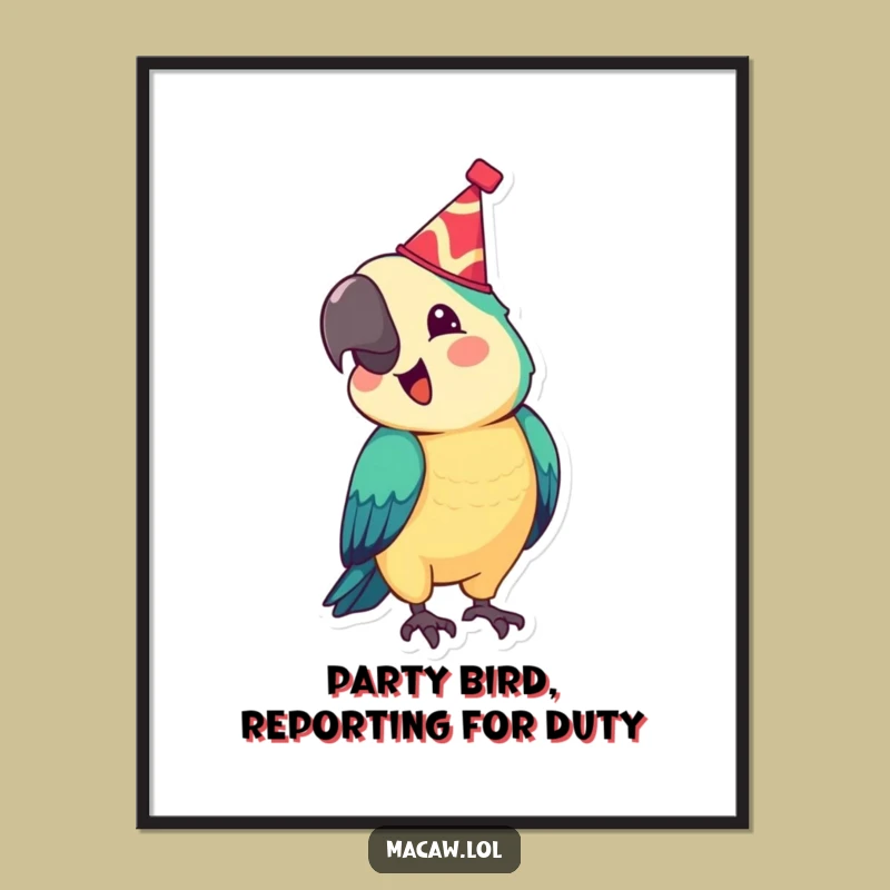 Festive Free Printable Macaw Wall Art - Joyful Bobbing Hat Decor