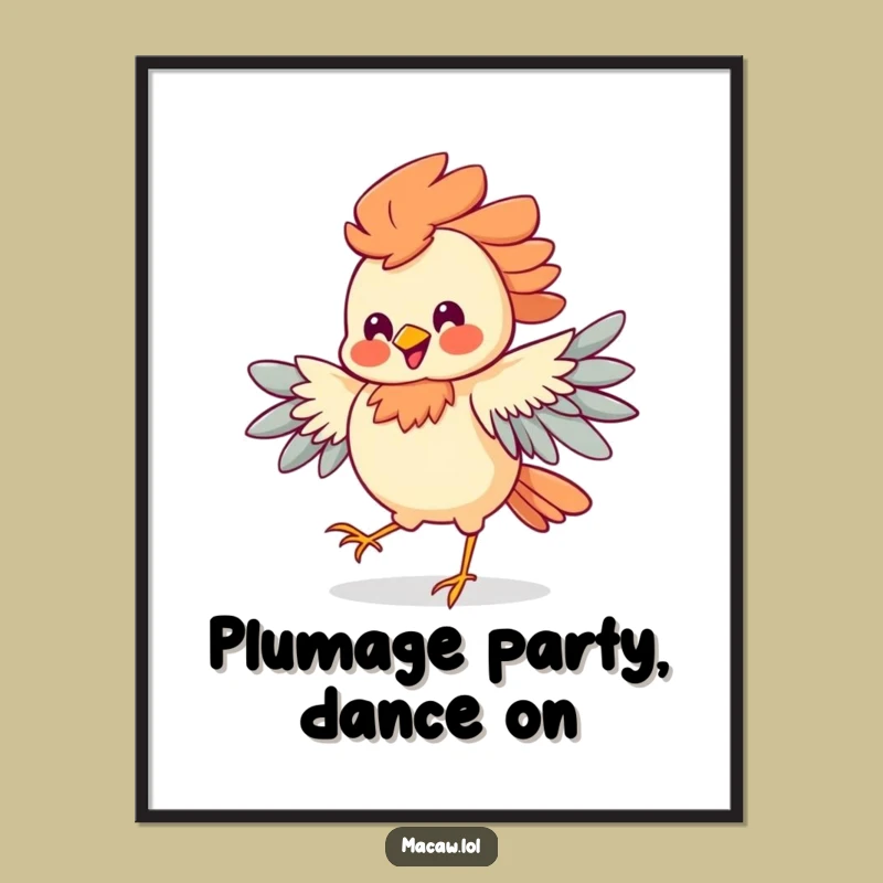 Free Printable Wall Art: Dancing Bird Jig, Funny Downloadable Decor for Joyful Spaces