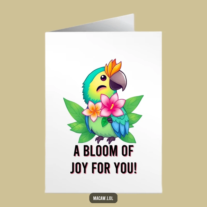 Free Printable Macaw Congrats Card: Tropical Flower for a Stunning Downloadable Gift