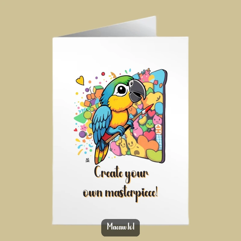 Free Printable Congrats Card: Chaotic Macaw Artist for a Creative Downloadable Gift