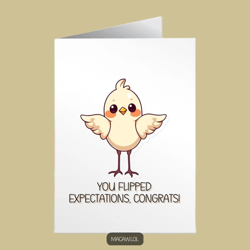 Free Printable Congrats Card: Proud Inverted Bird for a Humorous Downloadable Gift