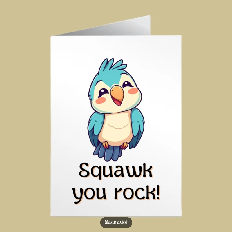 Free Printable Congrats Card: Funny Squawking Macaw Downloadable Gift