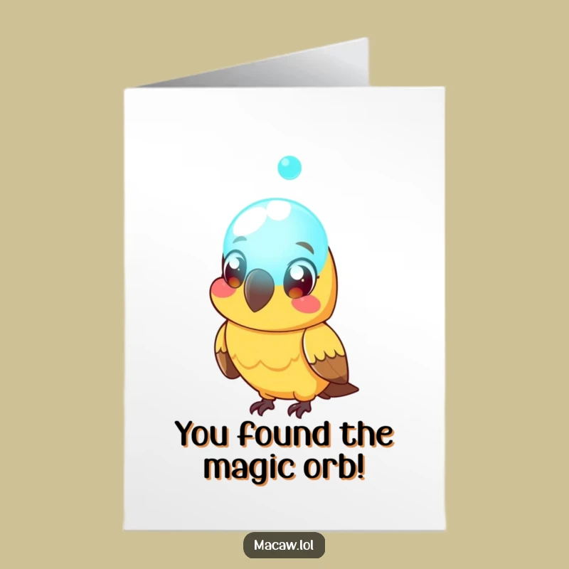 Free Printable Macaw Congrats Card: Surprised Bird Orb Funny Downloadable Gift