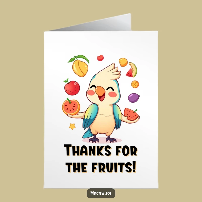 Free Printable Thank You Card: Juggling Macaw Gratitude, Downloadable Charm!
