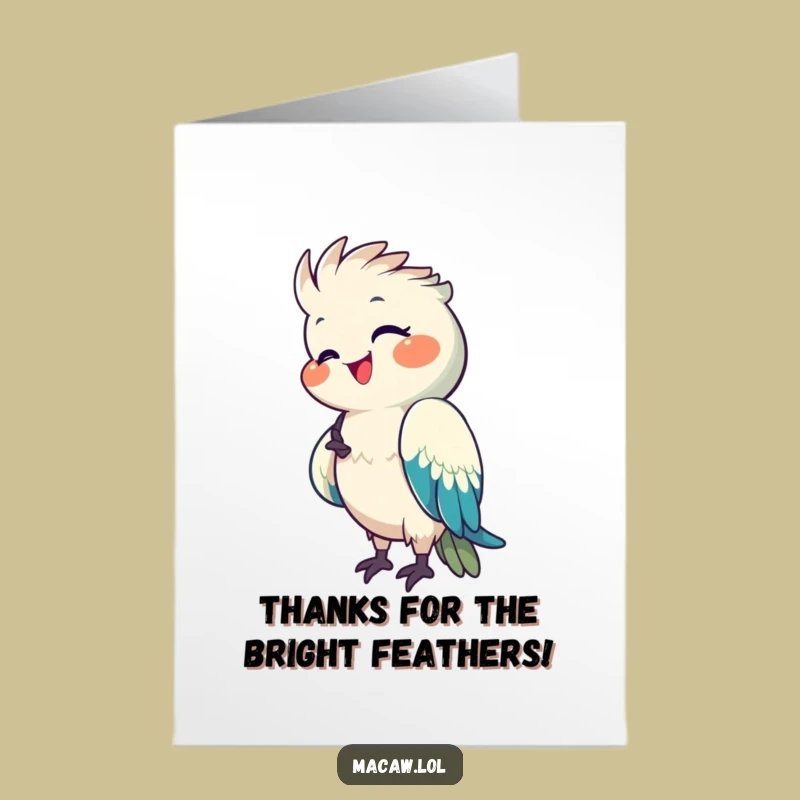 Thank You Macaw Card Free Printable: Feathered Thanks - Funny Downloadable Greeting