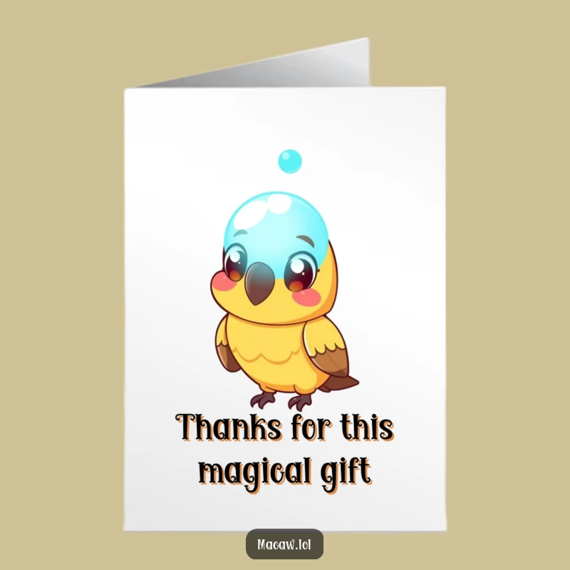 Free Printable Macaw Thank You Card: Surprised Bird Orb Funny Downloadable Gift