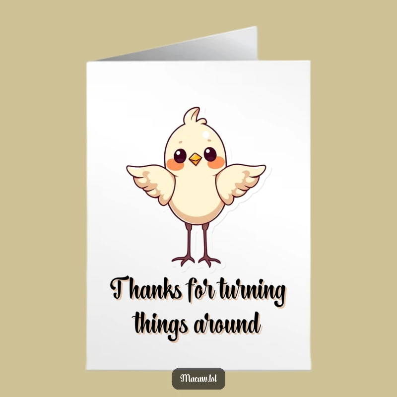 Free Printable Thank You Card: Proud Headstand Bird for a Whimsical Downloadable Gift