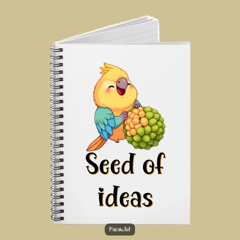Funny Chubby Macaw Notebook: Jot Down Ideas with a Happy Bird and Giant Seed!